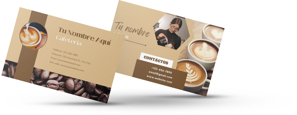 tarjetas de presentación para cafeterías