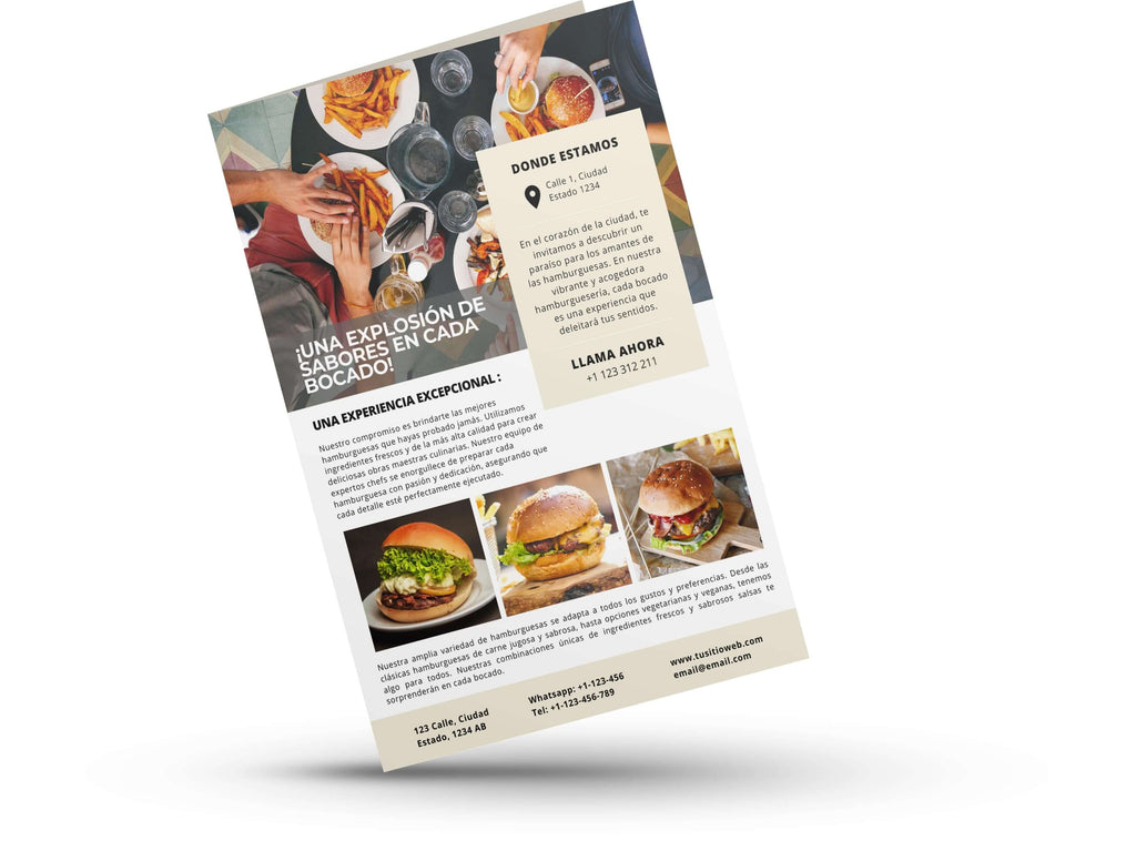 brochure para hamburgueserías