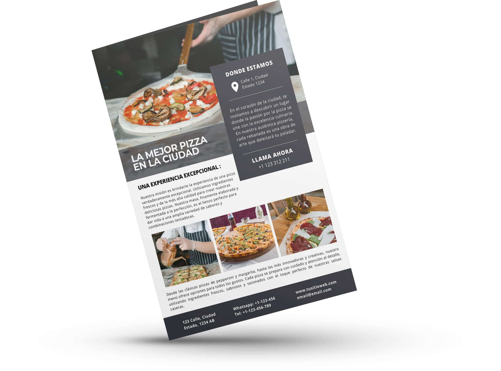 brochures para pizzerias