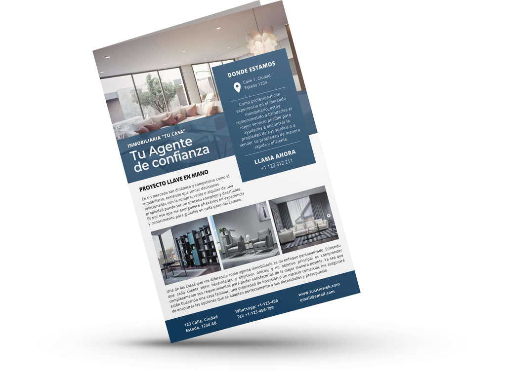 brochures y folletos para agentes inmobiliarios
