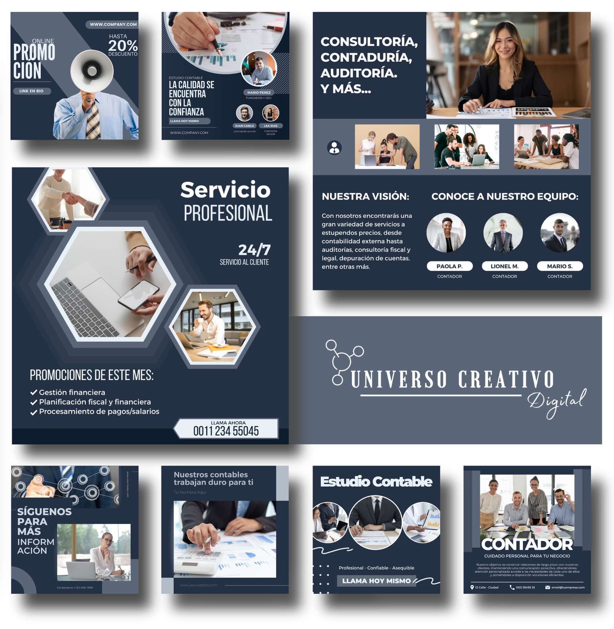 Contadores y Contables | Plantillas de Redes Sociales | 100% Editable –  Universo Creativo Digital, image size:2048x2096